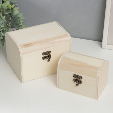 Casket for painting wood "chests" set 2 pcs 12x8x9, 11.5x16x12 cm