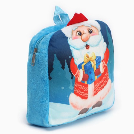 New Year's children's backpack "Santa Claus with a gift", 24x24 cm, for the New Year-2