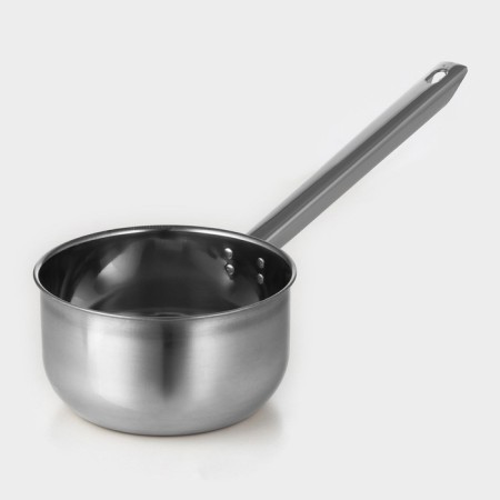 Stainless steel bucket with a long handle, 2.1 l, d = 18 cm, metal handle, silver color