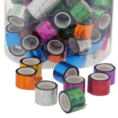 Adhesive holographic tape 12 mm x 2 m., Mix-1
