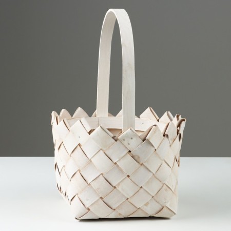 Wicker basket, d20 x 15/33 cm, white, sequoia-2