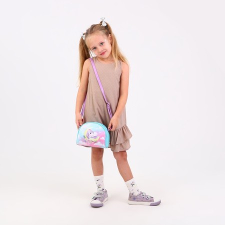 Children's Bag "Unicorn on the Moon", artificial leather, with a keychain, 18x15x2 cm-7
