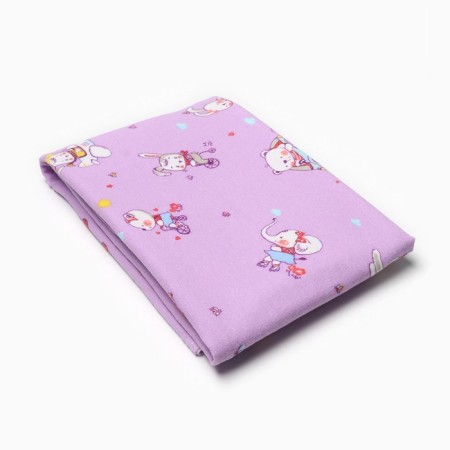 Diaper Kroshka I "beasts" b. Lilac, 90*120 cm, 100 cotton, flannel