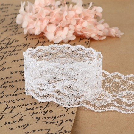 Capricon lace, 40 mm × 10 ± 1 m, white color-2