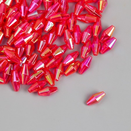 Beads for creativity Plastic "Rhombus Crystal Hologography Fuchsia" set 20 grams 0.6x0.6x1.2 cm-1