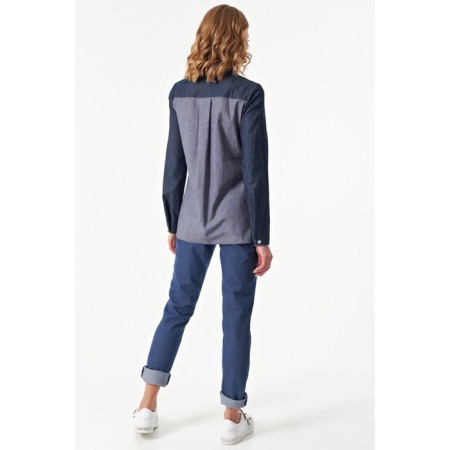 Female shirt, size 48, blue, blue color-8