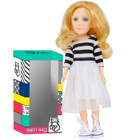 Bianca doll, Trinity Dolls, white skirt, striped T -shirt