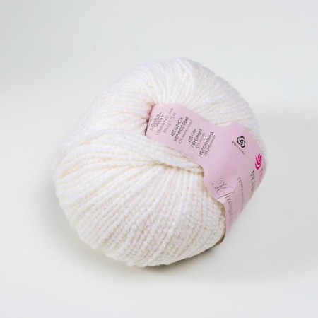 Yarn "relief" 43% Merin., 43% pan, 14% PA 135M/50G (01-white)-1
