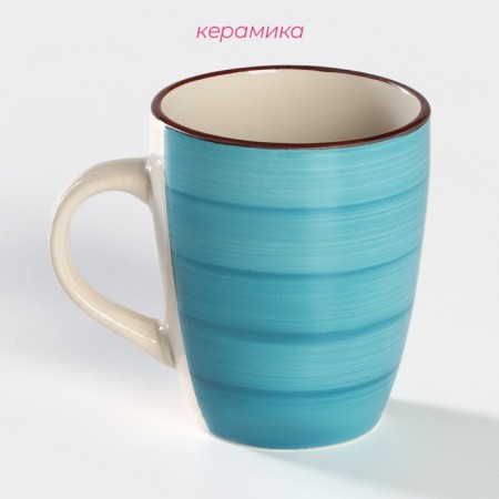 Mug ceramic shade "Sea World", 360 ml, blue color-1