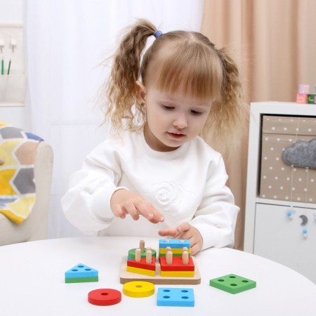 Children's developing pyramid "Collect yourself" 11.5x11.5x5 cm-3