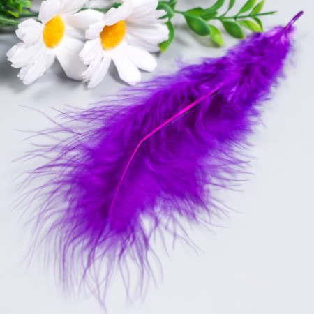 A set of decorative feathers of turkeys "needlework", assorted 4, 20 pcs, pen length 13-16 cm-1