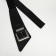 Women's belt, width 12 cm, metal buckle, black color