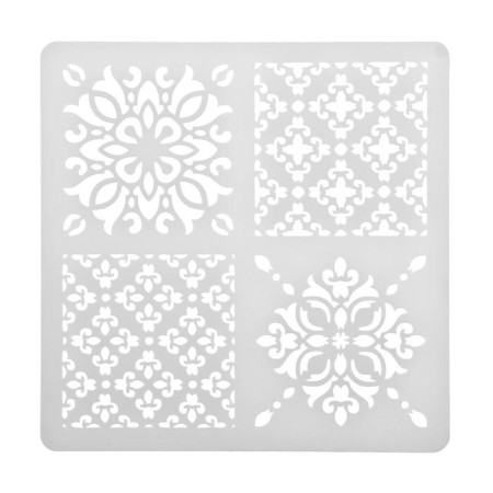 Stencil plastic "Tiles azulezh 4 drawings" 15x15 cm-4