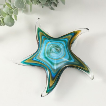 Souvenir Glass "Sea Blue Star" under Murano glass 15.5x15x4 cm mix-2