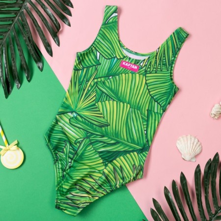 KAFTAN "Tropical" swimsuit, height 98-104 (30), green-4