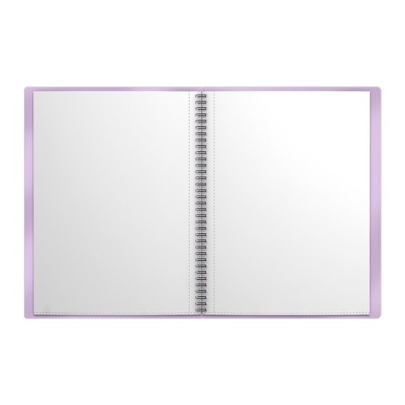 Folder 20 inserts on spirals, A4, 600 μm, Erichkrause "Pastel Bloom Cats", texture "Sand", mix-1