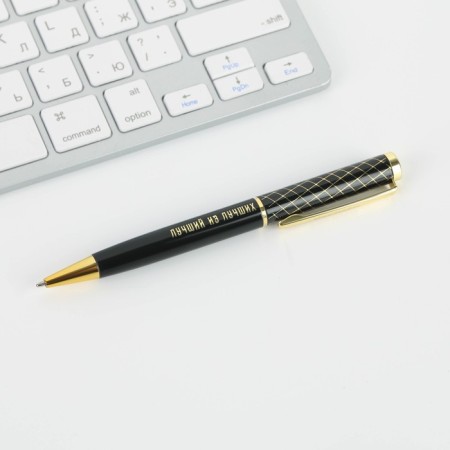 Pen in the gift case "Best Man", metal, blue pasta-1