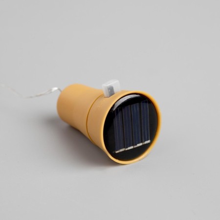 Garland "thread" 2 m dews with a cork, IP44, silver thread, 20 led, white glow, fixing, solar battery-4