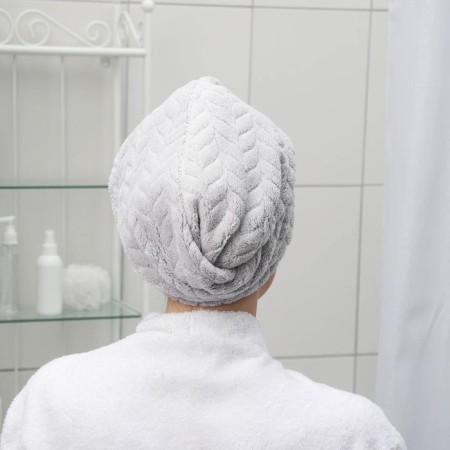 Cup with a button for drying the hair of the share "Tenderness", microfiber, color mix-1