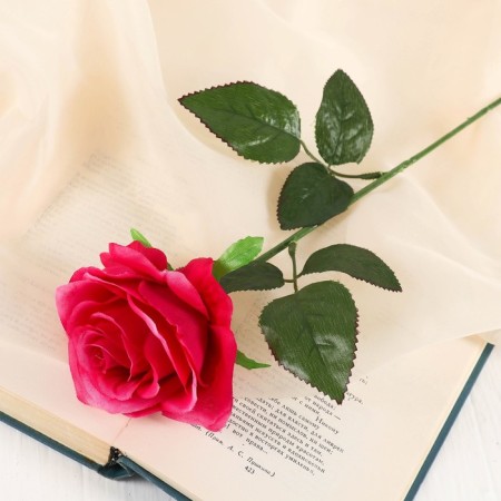 Artificial flowers "Rose Gloria" 9x60 cm, raspberry