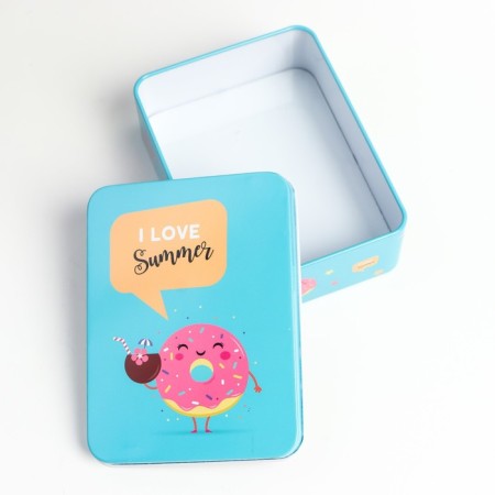 Casket Metal Rectangular "Adventures of Donut" MIX 12x9x4 cm-3