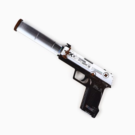 Wooden weapons, children's souvenir "white stream", pistol, 32 x 14 cm-1