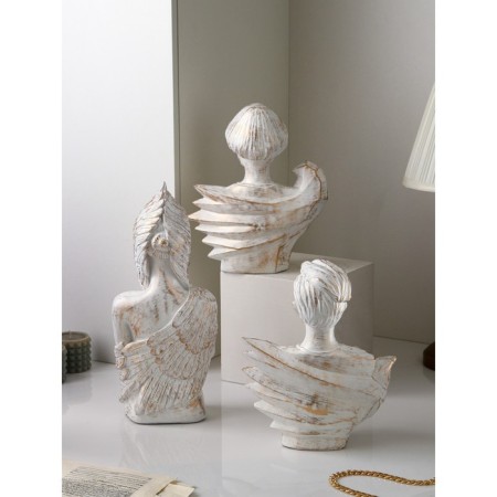 Set of figures "Woman Warrior", polystone, 42 cm, 3 pcs, white color-3