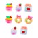 A set of figurines 8 pieces in a plastic box mix fast food