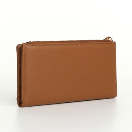 Women's wallet on magnets, brown color-1