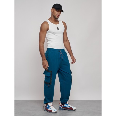 Sports male pants, size 50, blue color-2