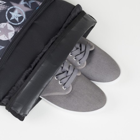 A bag for shoes on a lace, "ZFTS", an external pocket with a zipper, black color-3