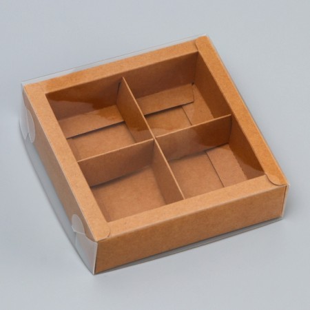 Box for 4 sweets, 12.5 x 12.5 x 3.5 cm. Confectionery packaging-1