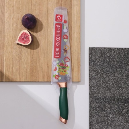 Knife cutting shade "Esiralda", cutting, blade 20 cm, green color-3
