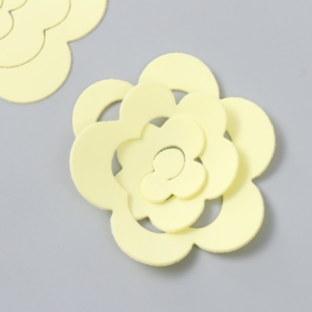 The workpiece of Foamiran "Flower Curly" 10x9.5 cm set 5 pcs. Directly yellow