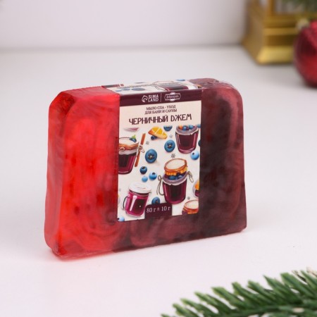 New Year. A set of soap 4 pcs "An apple with cinnamon, fructas, honey mood, blueberry jam"-8