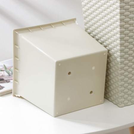 Kashpo for flowers with a “rattan” insert, insert 4.9 l, white color-3