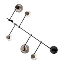 The lamp is wall-flowing ST LUCE. SL6005.401.05. Vallo. 5x3 W, LED, 3000K, 825 LM, 107x69 cm, black color