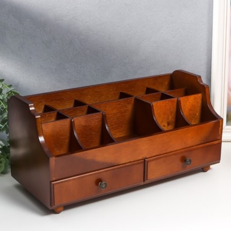 Casket wood for jewelry and cosmetics 2 Brown boxes 35x16.5x17 cm