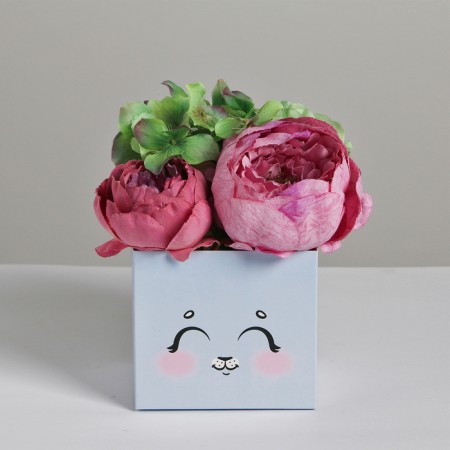 Box for flowers with the topper "Bunny", 10 x 10 x 12 cm-2