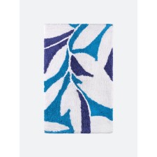 Akvarel soft rug, for a bathroom, 50x80 cm, white blue color