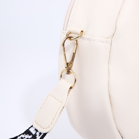 Bag Cross-Bodi with a zipper, white color-4