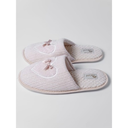 Women's slippers shine, size 41, beige color-2