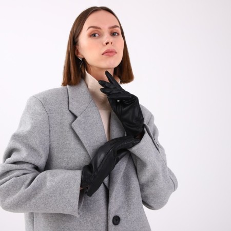 Female gloves, size 9, with insulation, black color-1
