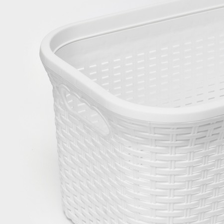 Basket for iron underwear "Rotang", 32 l, 50 × 31 × 25 cm, white color-1