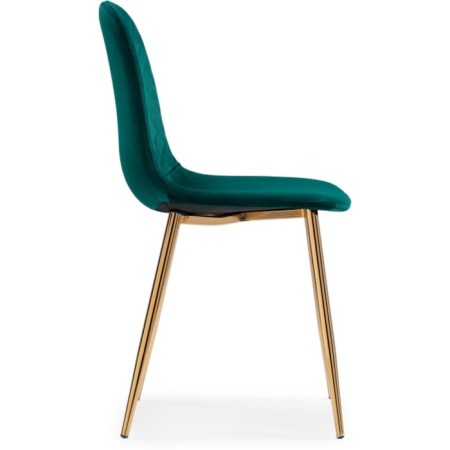 Stol on a metal frame DABL Metal/velor, gold/green 44x52x87 cm-2