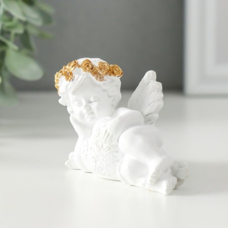 Polystone souvenir "Snowty angel hugs heart with patterns" 9x4.5x5 cm-3