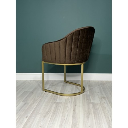 SHELL chair, 56 × 63 × 83 cm, brown color, gold frame-1