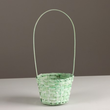 Wicker basket, d13x9xh330cm, green, bamboo