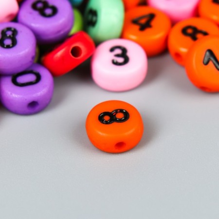 Beads for creativity plastic "Multi -colored numbers" set of 20 g 0.7x0.7 cm-1