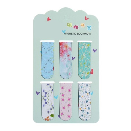 A set of magnetic bookmark for books Calligrata 6 pieces, "Flowers", mix-7